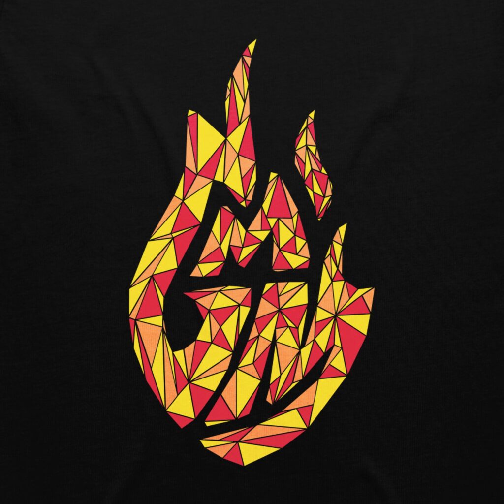 GMMetric Tee filled mock closeup - Good Mythical Morning Store