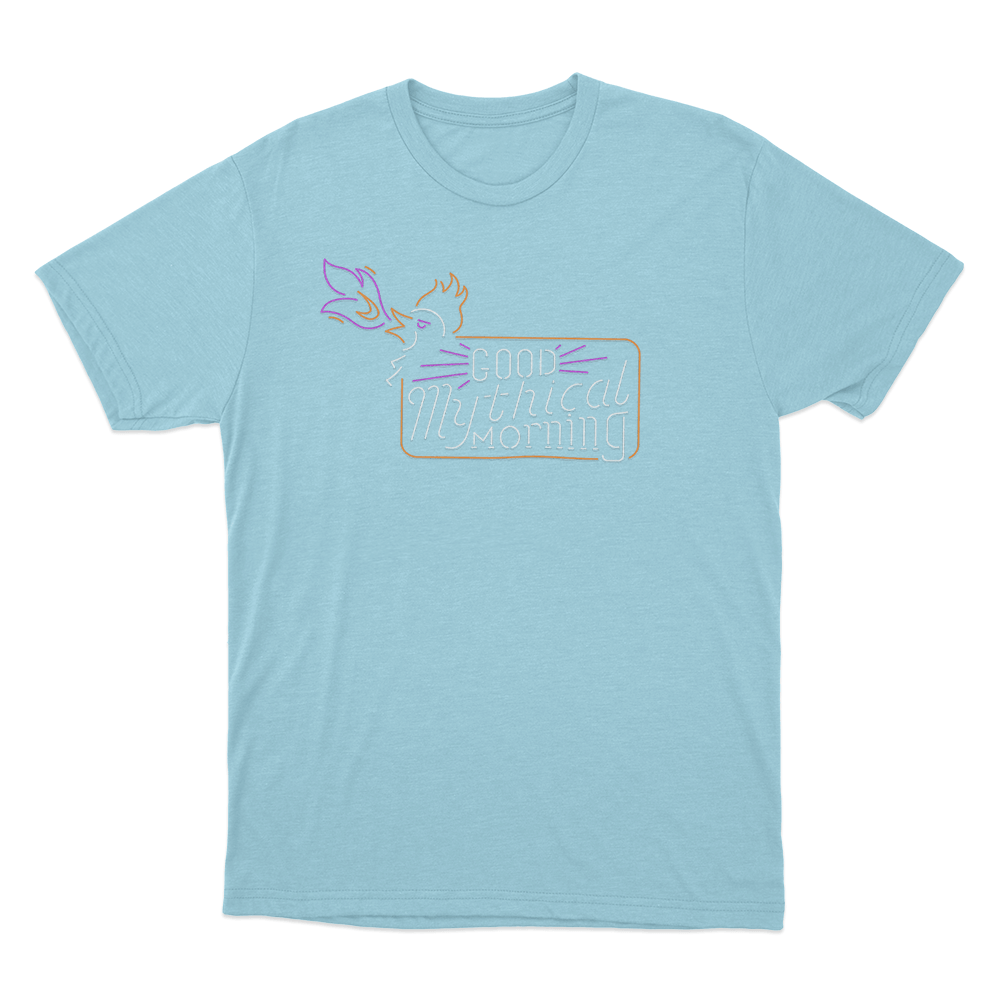GMM Cockatrice Neon Sign Unisex T Shirt Sky Blue GMM Cockatrice Neon Sign Unisex T Shirt Sky Blue