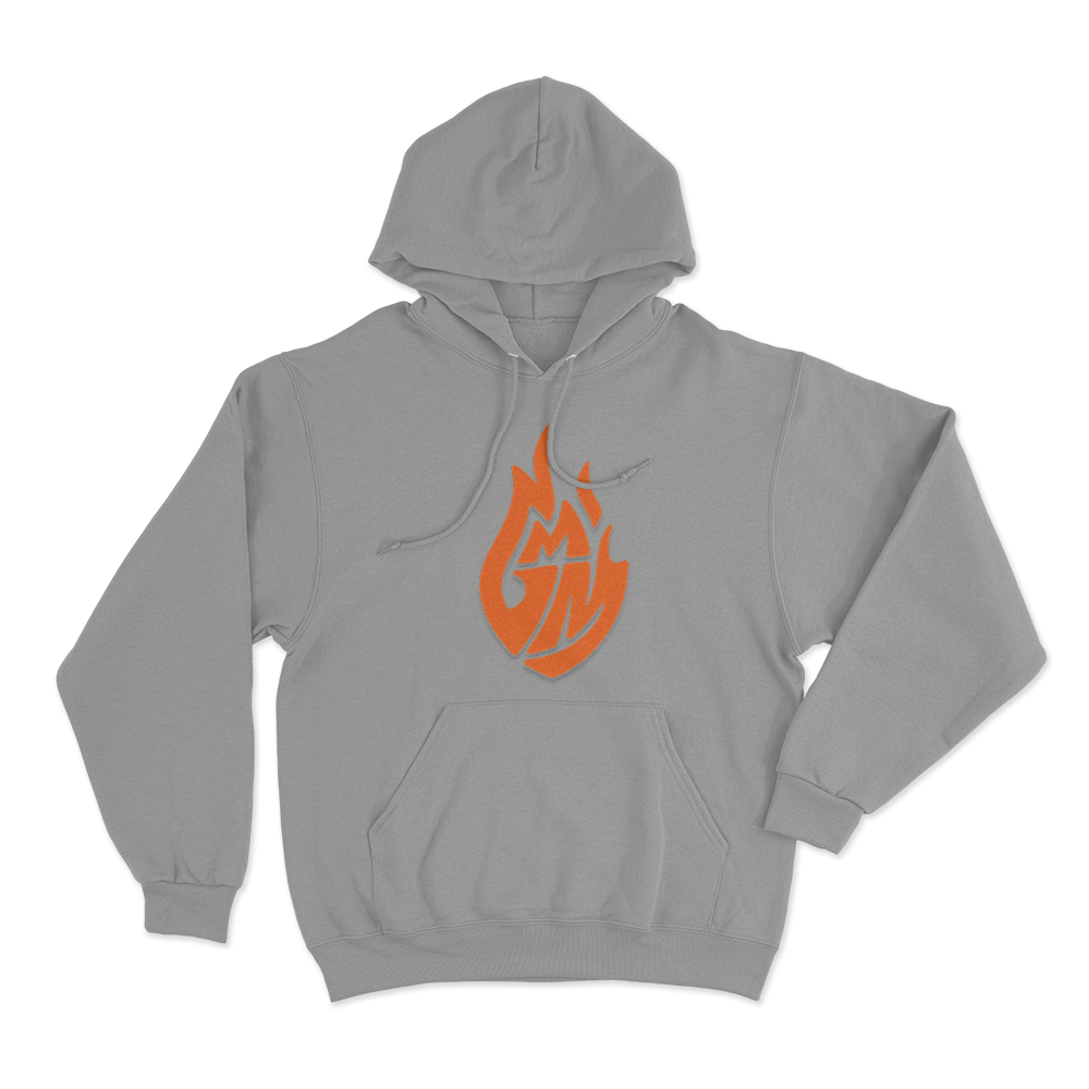GMM Orange Flame Logo Unisex Hoodie Grey GMM Orange Flame Logo Unisex Hoodie Grey