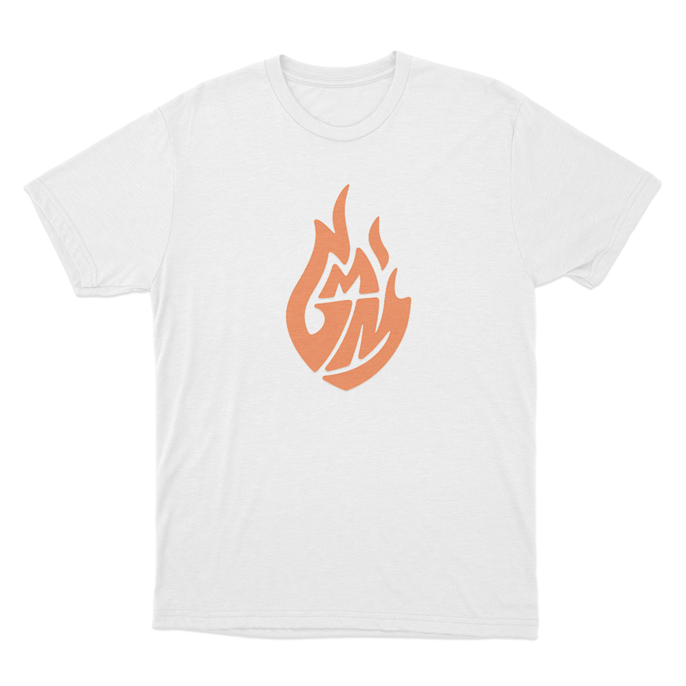 GMM Orange Flame Logo Unisex T Shirt White GMM Orange Flame Logo Unisex T Shirt White