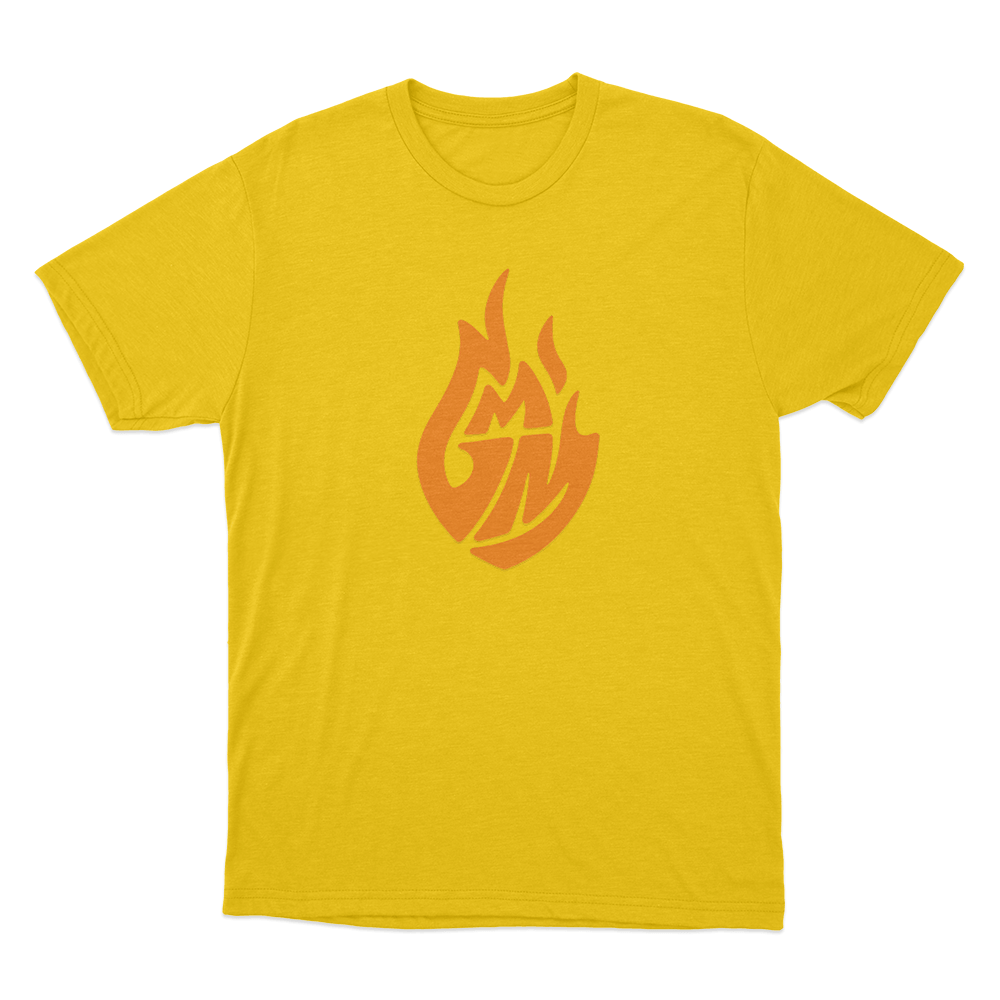 GMM Orange Flame Logo Unisex T Shirt Yellow GMM Orange Flame Logo Unisex T Shirt Yellow