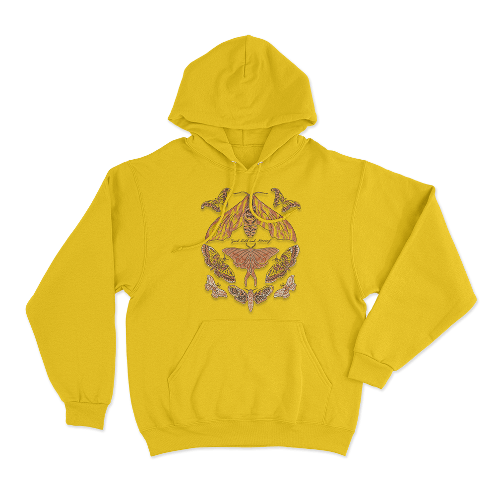 Good Moth-ical Morning Unisex Hoodie Yellow Good Moth ical Morning Unisex Hoodie Yellow