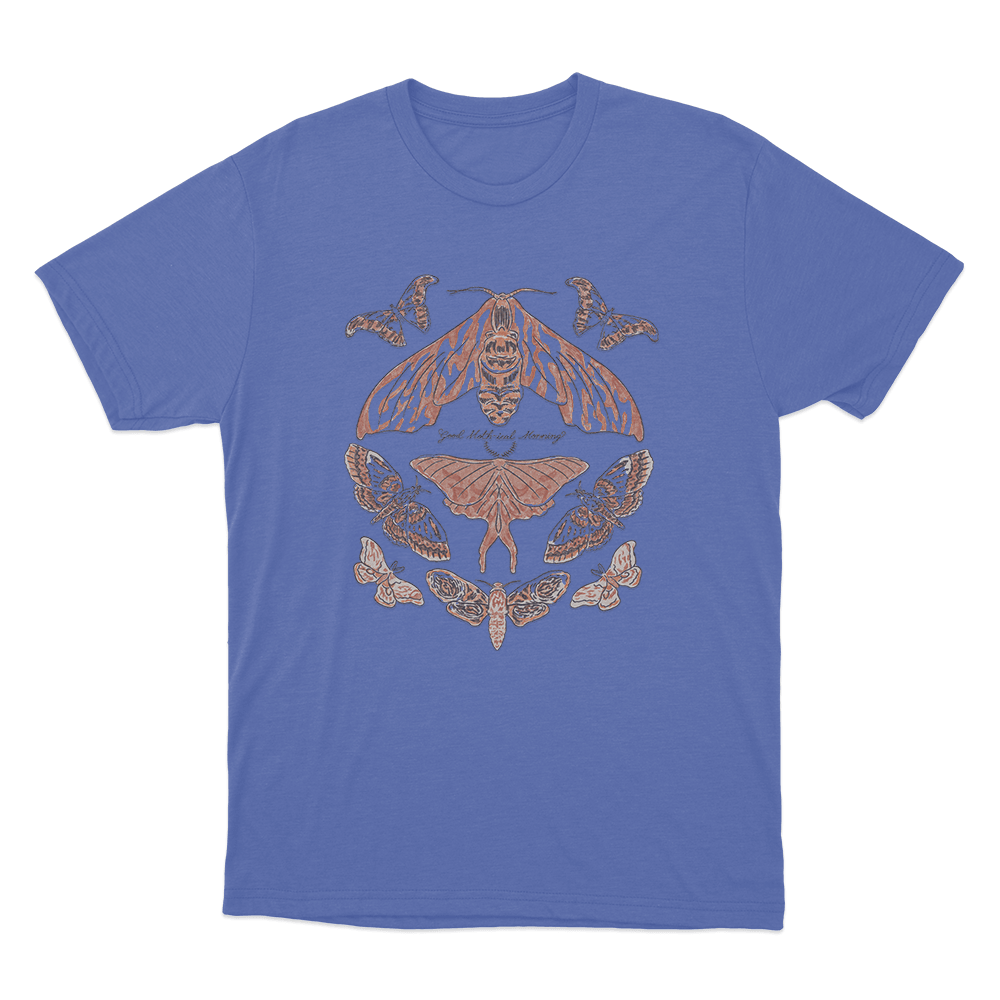 Good Moth-ical Morning Unisex T Shirt Blue Good Moth ical Morning Unisex T Shirt Blue