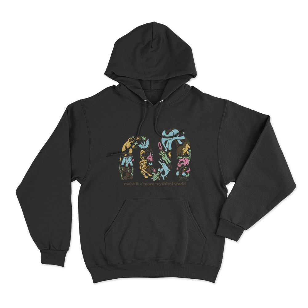 Make It A More Mythical World Animals Unisex Hoodie Black Make It A More Mythical World Animals Unisex Hoodie Black