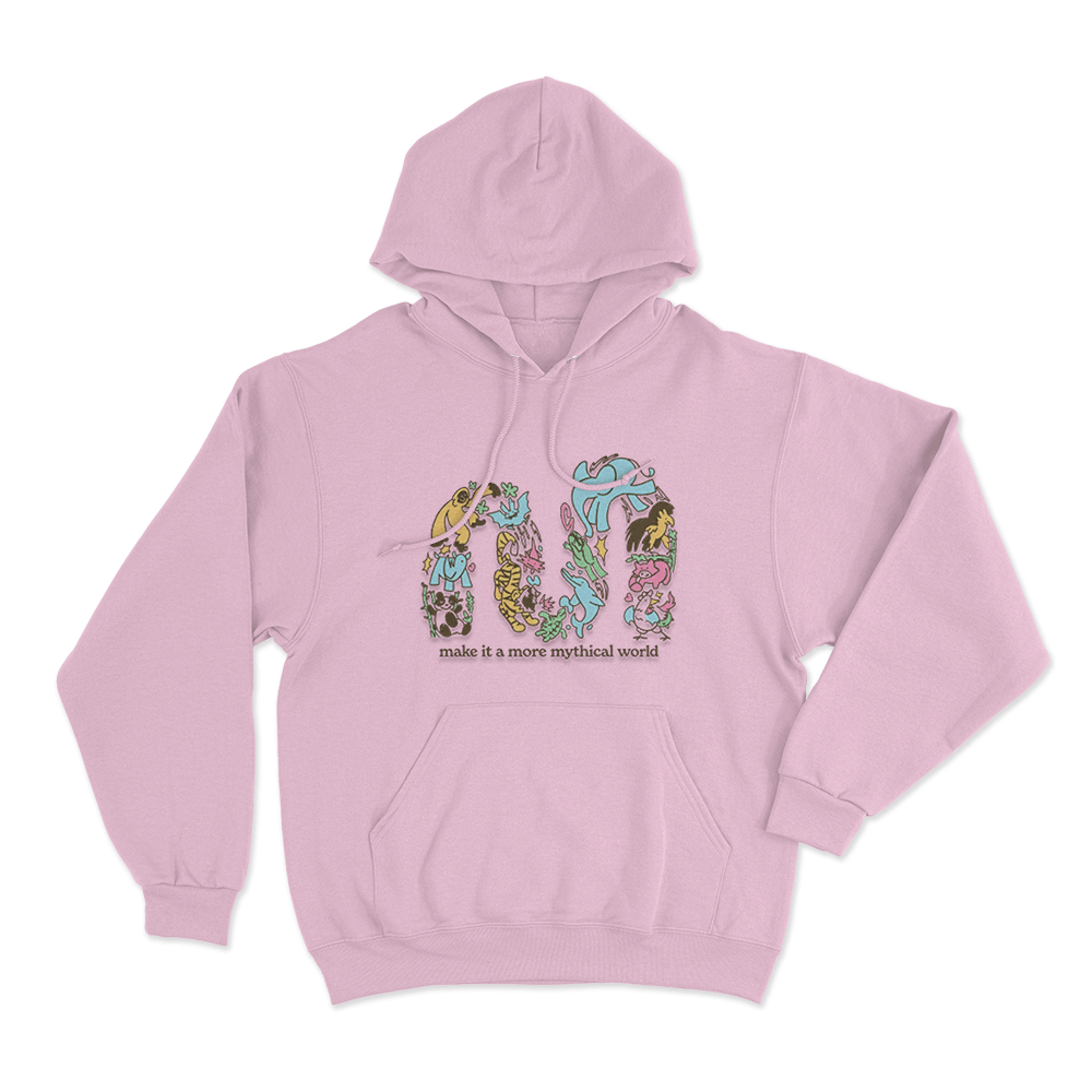 Make It A More Mythical World Animals Unisex Hoodie Pink Make It A More Mythical World Animals Unisex Hoodie Pink