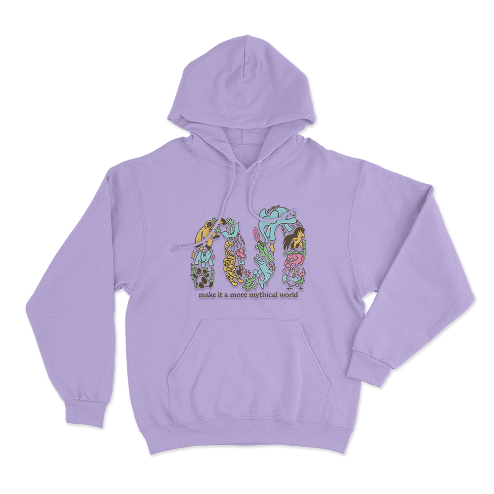 Make It A More Mythical World Animals Unisex Hoodie Purple Make It A More Mythical World Animals Unisex Hoodie Purple