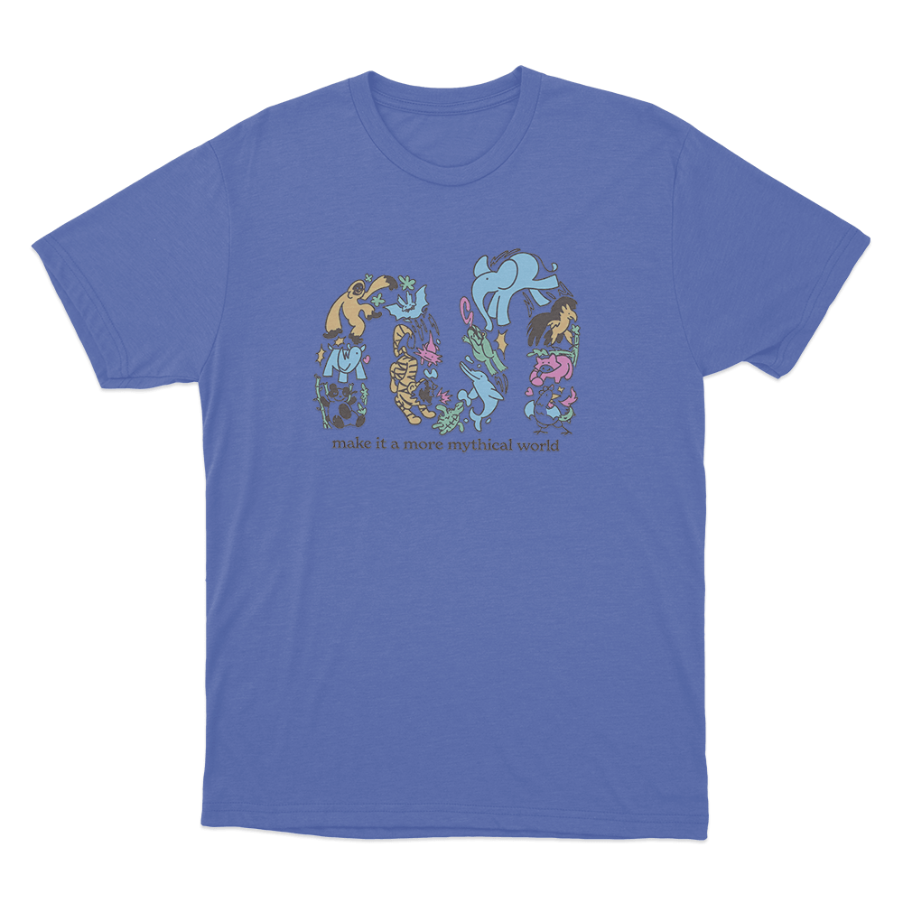 Make It A More Mythical World Animals Unisex T Shirt Blue Make It A More Mythical World Animals Unisex T Shirt Blue