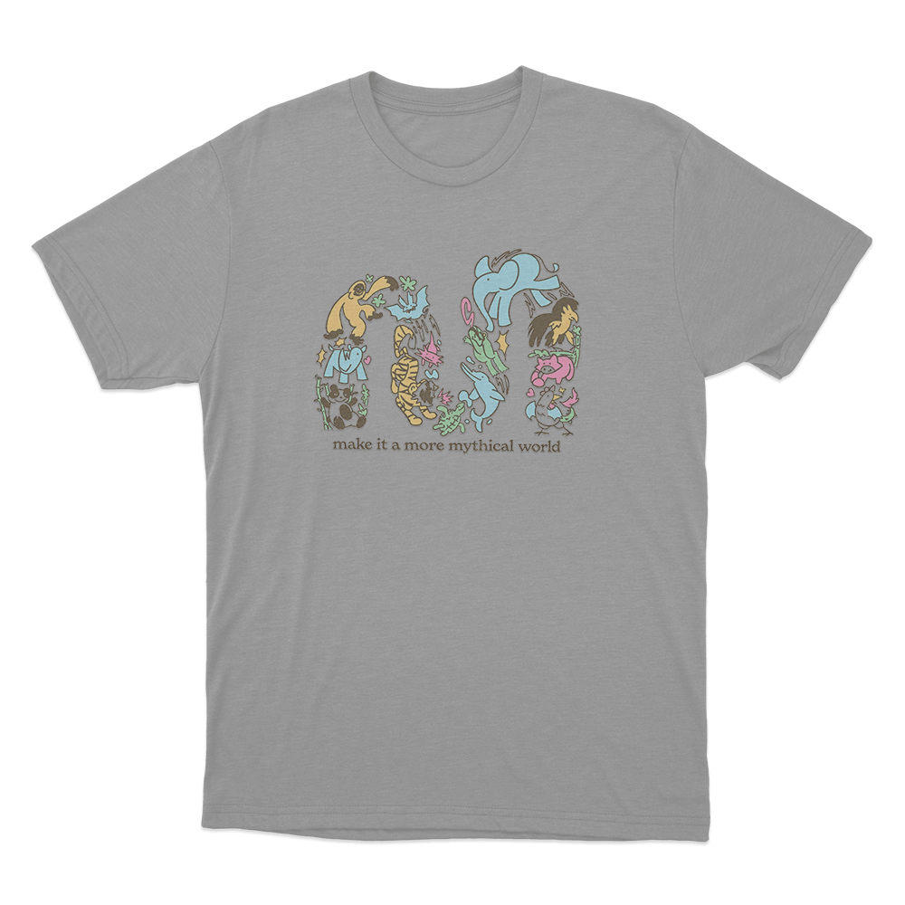 Make It A More Mythical World Animals Unisex T Shirt Grey Make It A More Mythical World Animals Unisex T Shirt Grey