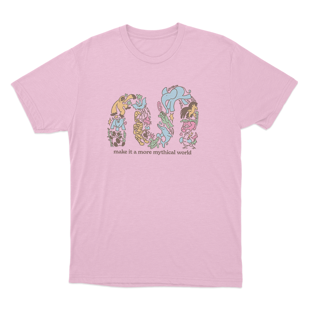 Make It A More Mythical World Animals Unisex T Shirt Pink Make It A More Mythical World Animals Unisex T Shirt Pink
