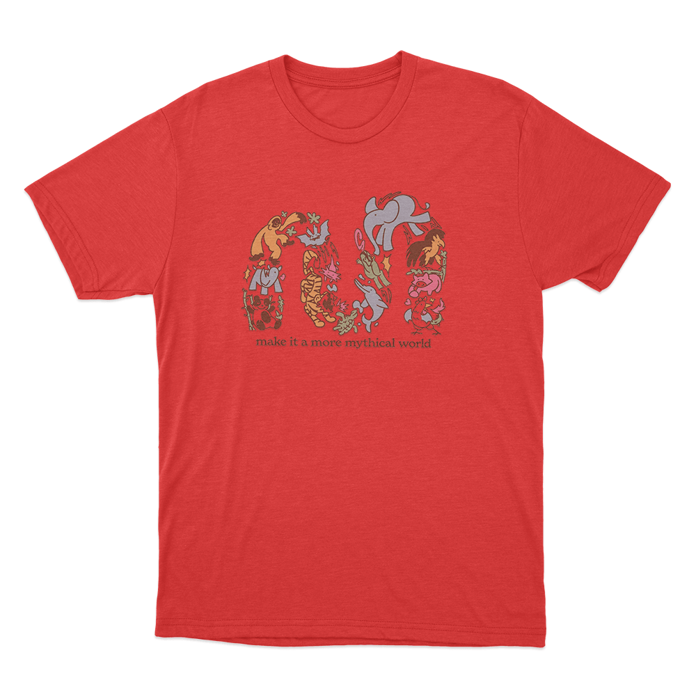 Make It A More Mythical World Animals Unisex T Shirt Red Make It A More Mythical World Animals Unisex T Shirt Red