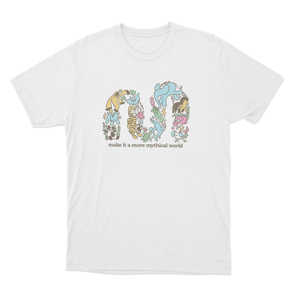 Make It A More Mythical World Animals Unisex T Shirt White Make It A More Mythical World Animals Unisex T Shirt White