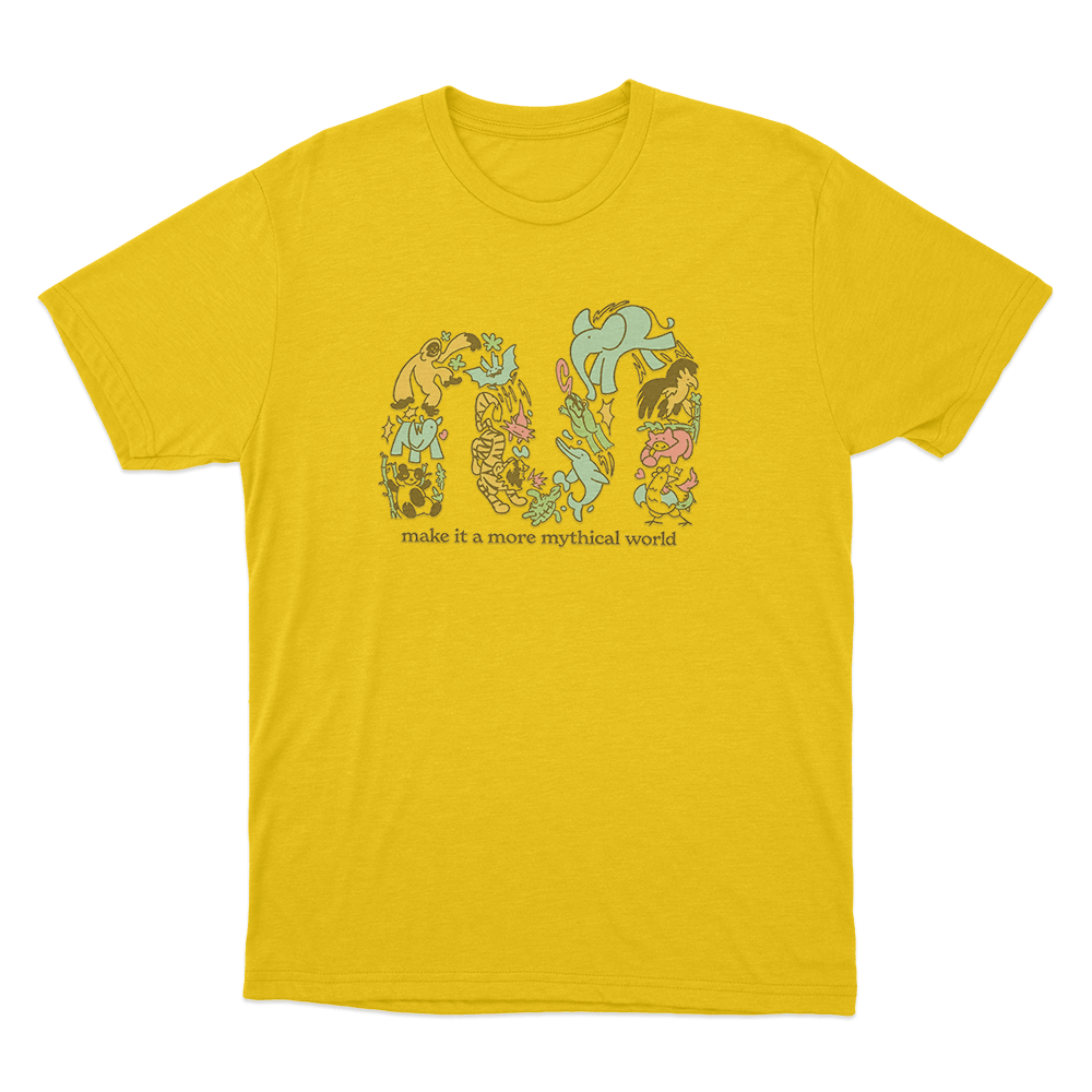 Make It A More Mythical World Animals Unisex T Shirt Yellow Make It A More Mythical World Animals Unisex T Shirt Yellow