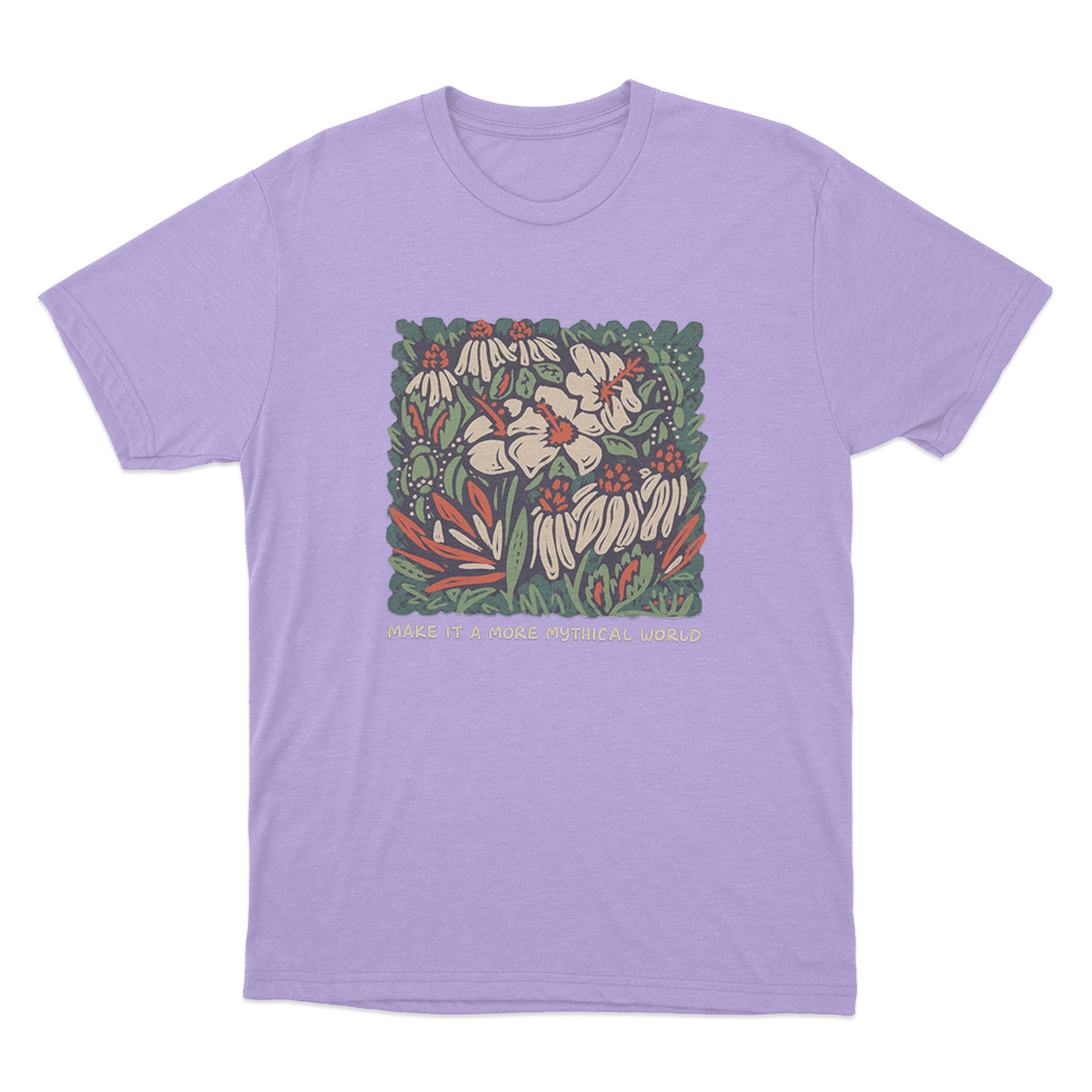 Make It A More Mythical World Floral Unisex T Shirt Purple Make It A More Mythical World Floral Unisex T Shirt Purple