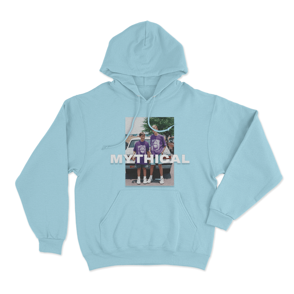 Mythical Childhood Photo Unisex Hoodie Sky Blue Mythical Childhood Photo Unisex Hoodie Sky Blue