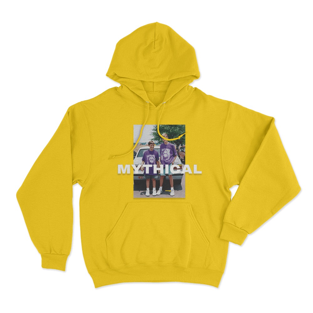 Mythical Childhood Photo Unisex Hoodie Yellow Mythical Childhood Photo Unisex Hoodie Yellow